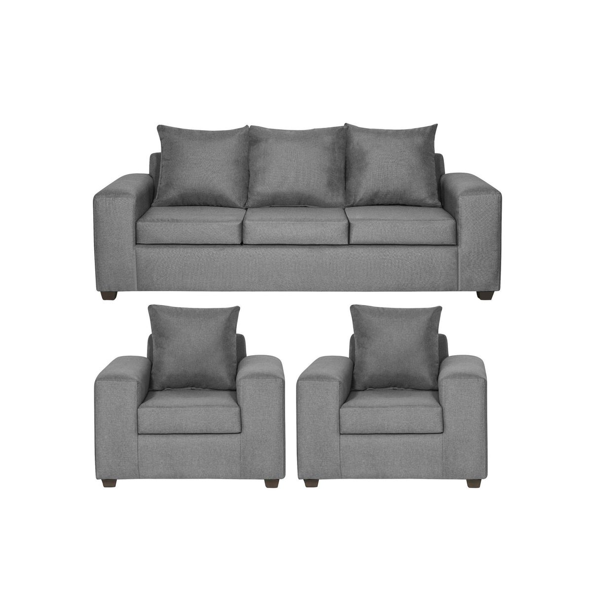 INTERMUEBLES - Living 5 cuerpos Kahlo 225x86x80 cm Gris Oscuro