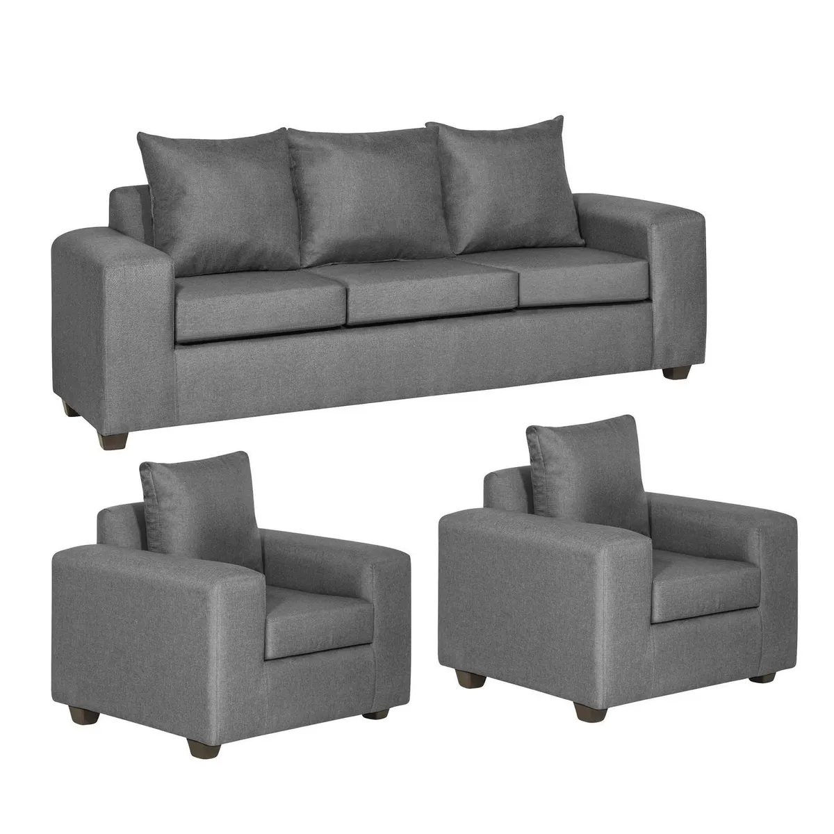 INTERMUEBLES - Living 5 cuerpos Kahlo 225x86x80 cm Gris