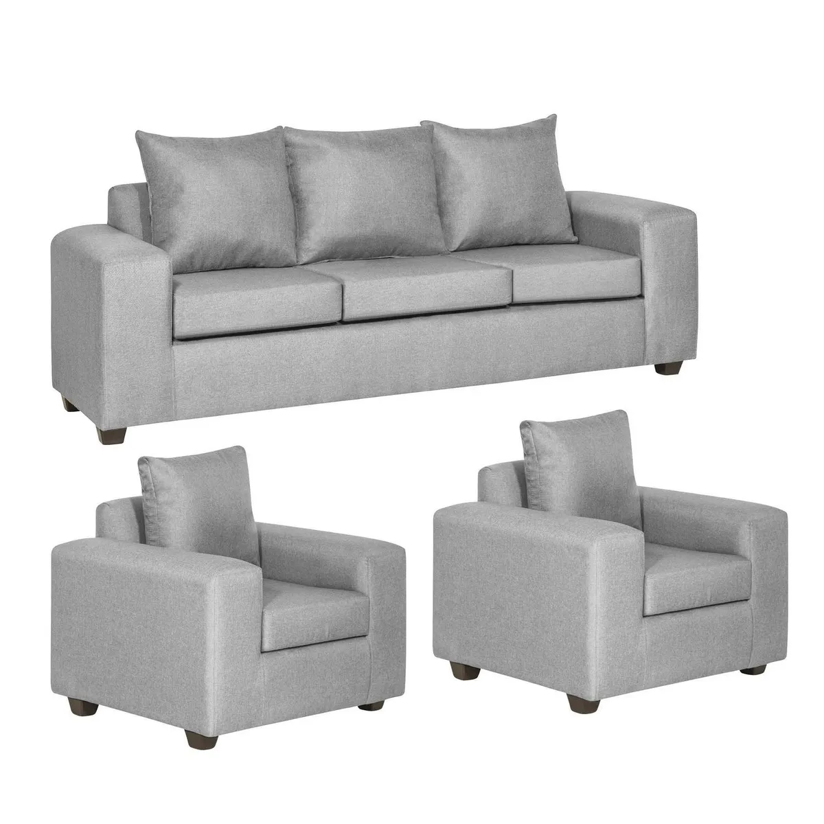 INTERMUEBLES - Living 3 cuerpos Kahlo 225x86x80 cm Gris Claro