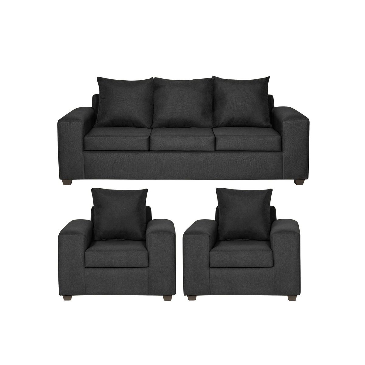 INTERMUEBLES - Living 5 cuerpos Kahlo 225x86x80 cm Negro