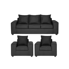 INNOVAMUEBLES - Living 5 cuerpos Kahlo 225x86x80 cm Negro