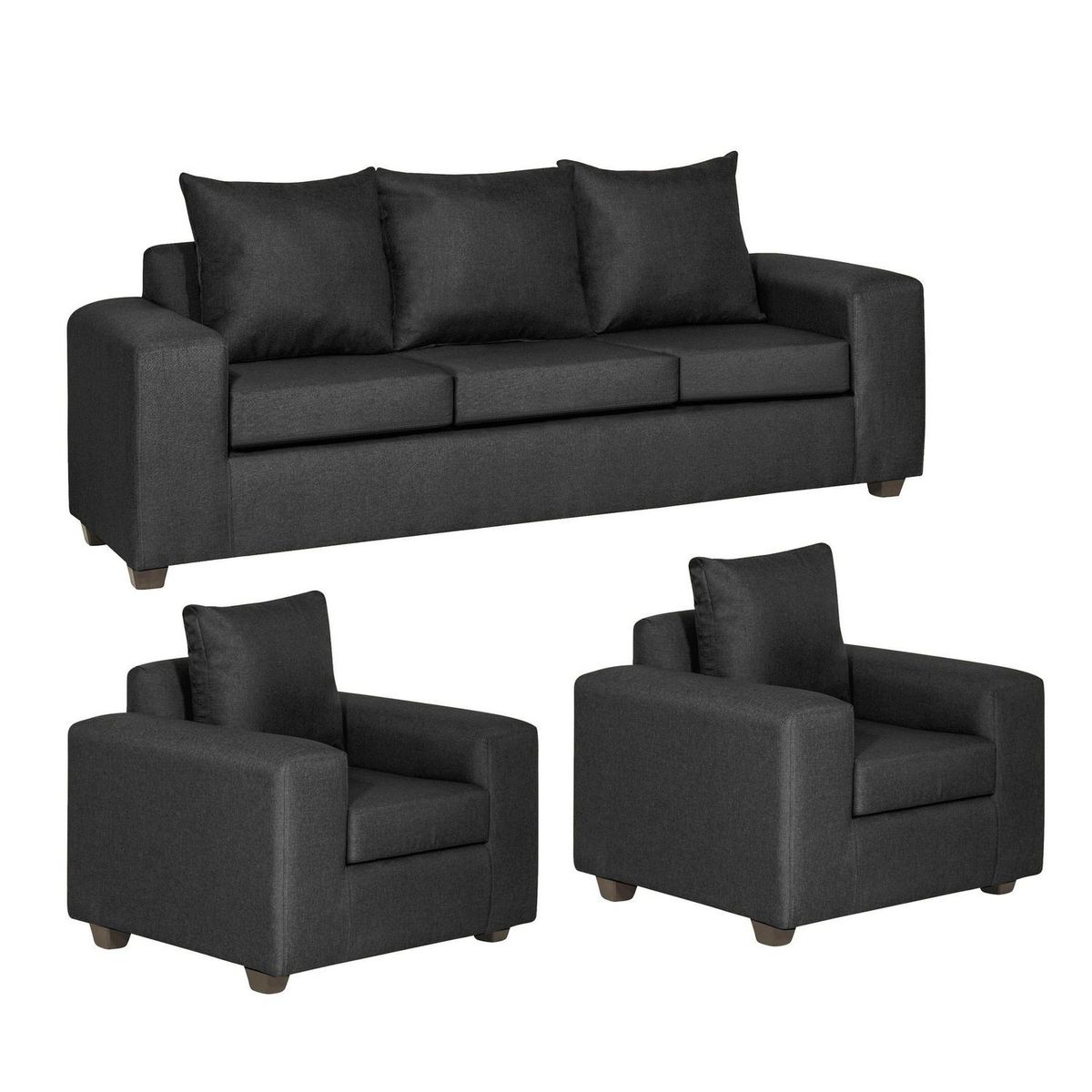 INTERMUEBLES - Living 5 cuerpos Kahlo 225x86x80 cm Negro