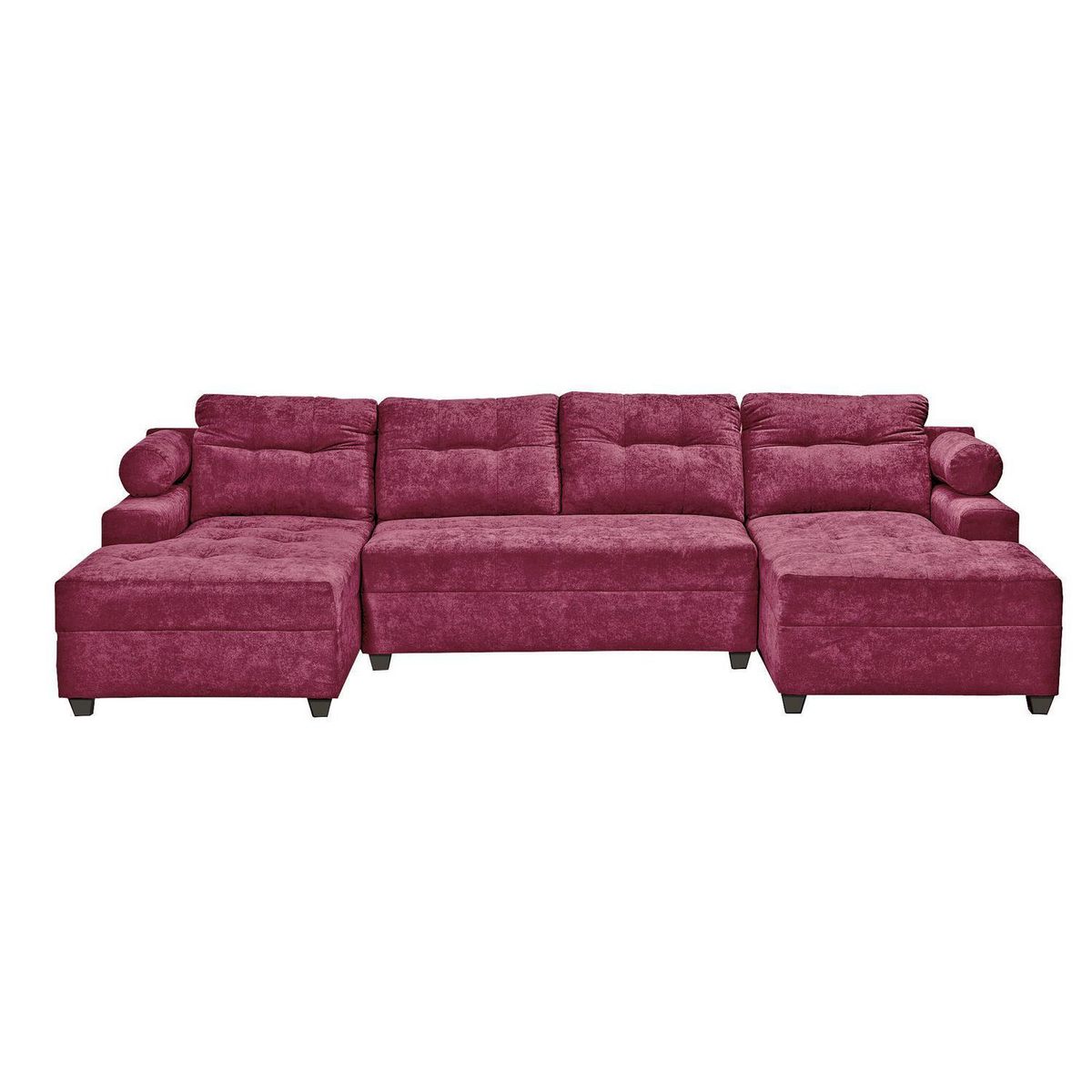 INTERMUEBLES - Sofá Seccional 4 cuerpos Le mans 320x90x159 cm Burdeo