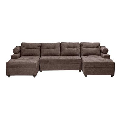 Seccional Le Mans doble Chaise tela chocolate YF