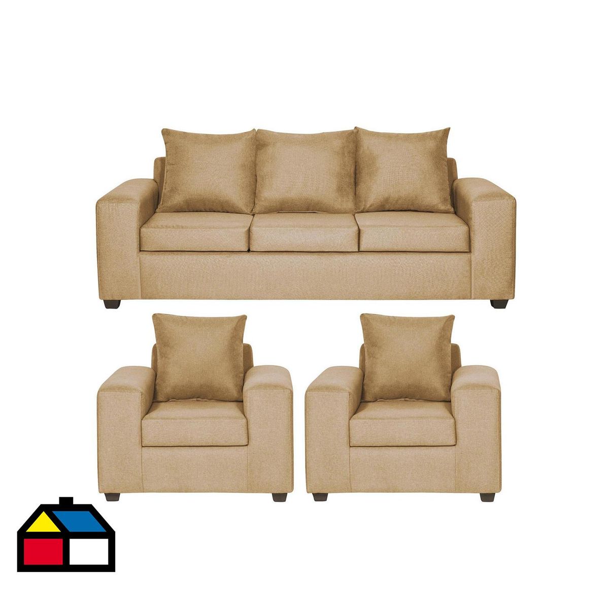 INTERMUEBLES - Living 5 cuerpos Kahlo 225x86x80 cm Oro