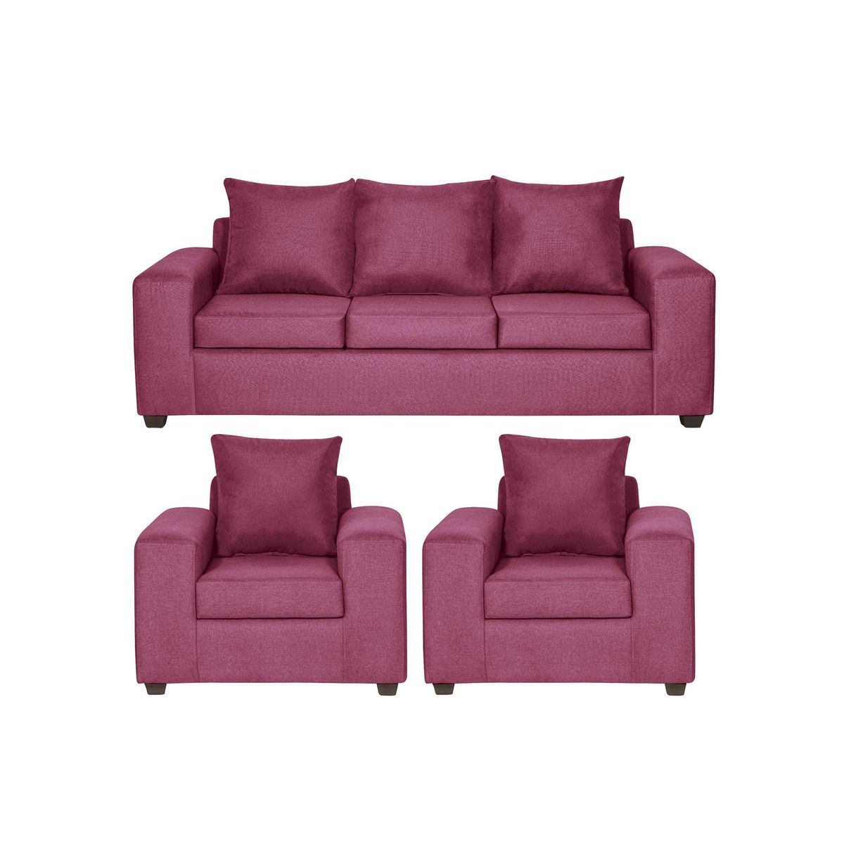 INTERMUEBLES - Living 5 cuerpos Kahlo 225x86x80 cm Burdeo