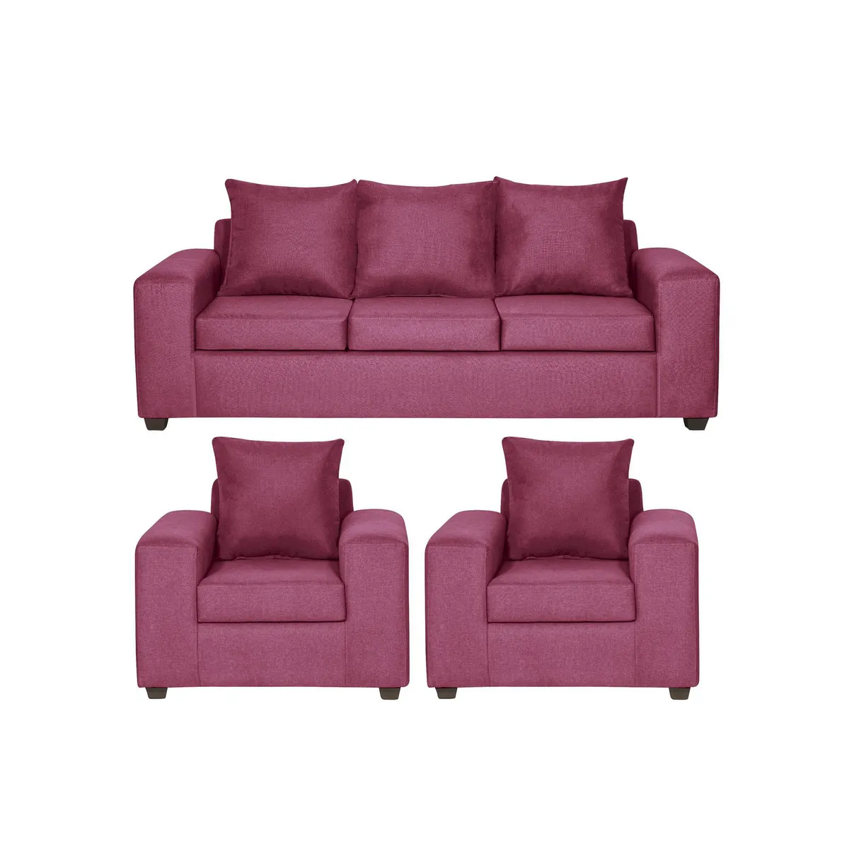 INTERMUEBLES - Living 5 cuerpos Kahlo 225x86x80 cm Burdeo