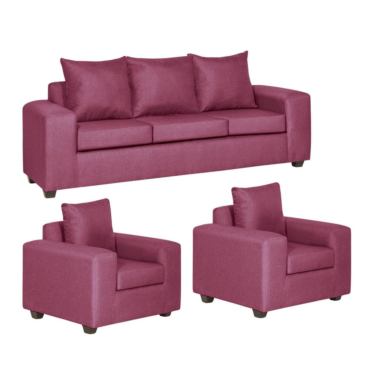 INTERMUEBLES - Living 5 cuerpos Kahlo 225x86x80 cm Burdeo