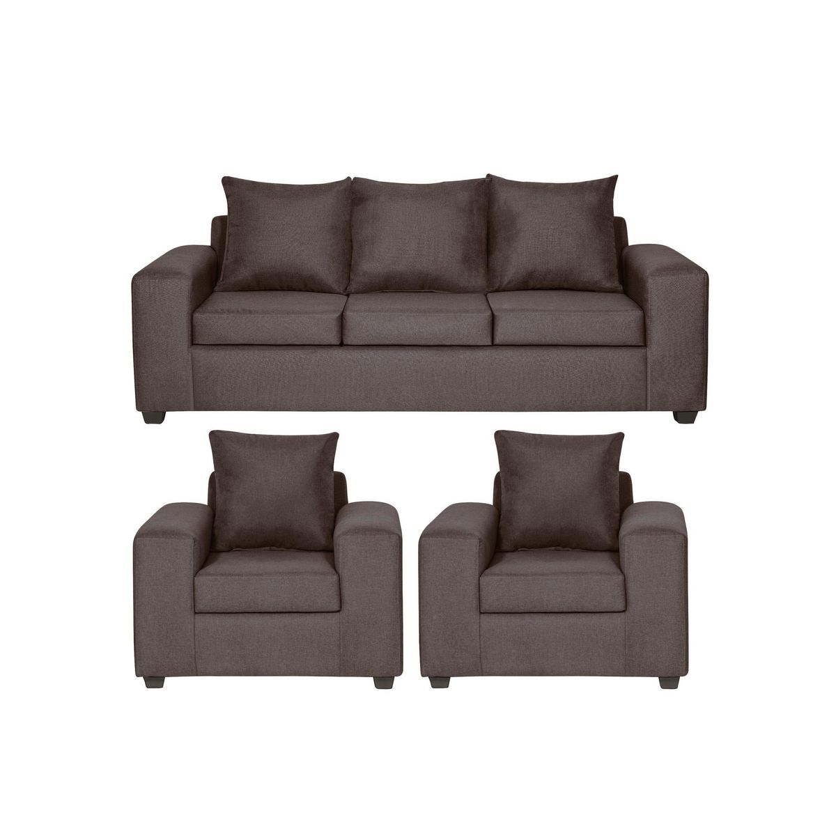 INTERMUEBLES - Living 3 cuerpos Kahlo 225x86x80 cm Chocolate