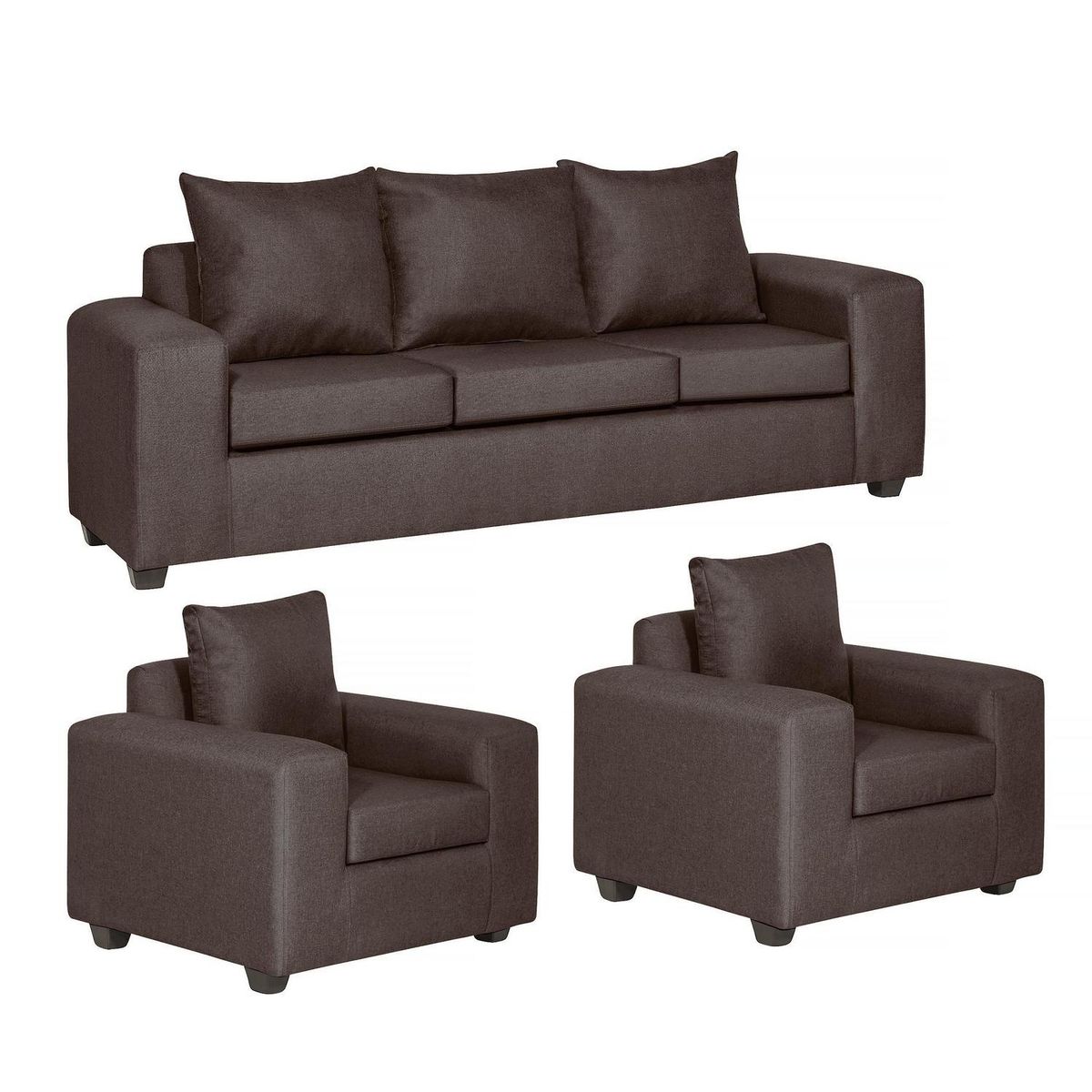 INTERMUEBLES - Living 3 cuerpos Kahlo 225x86x80 cm Chocolate