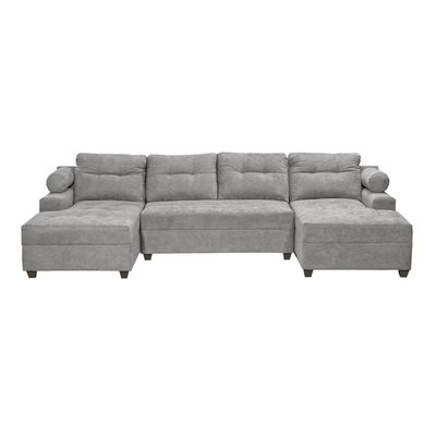 Seccional Le Mans doble Chaise tela gris oscuro YF