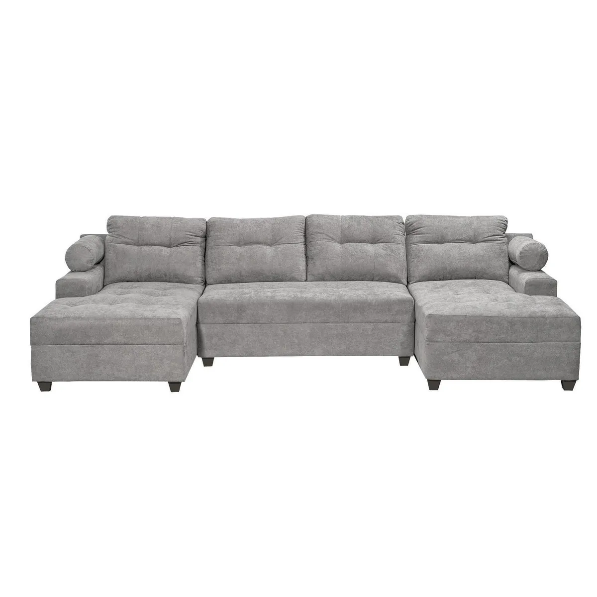 INTERMUEBLES - Sofá Seccional 4 cuerpos Le mans 320x90x159 cm Gris oscuro