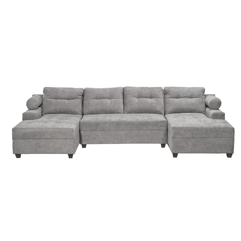 INNOVAMUEBLES - Sofá Seccional 4 cuerpos Le mans 320x90x159 cm Gris oscuro