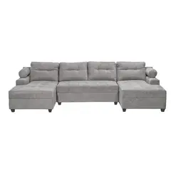 INNOVAMUEBLES - Sofá Seccional 4 cuerpos Le mans 320x90x159 cm Gris oscuro