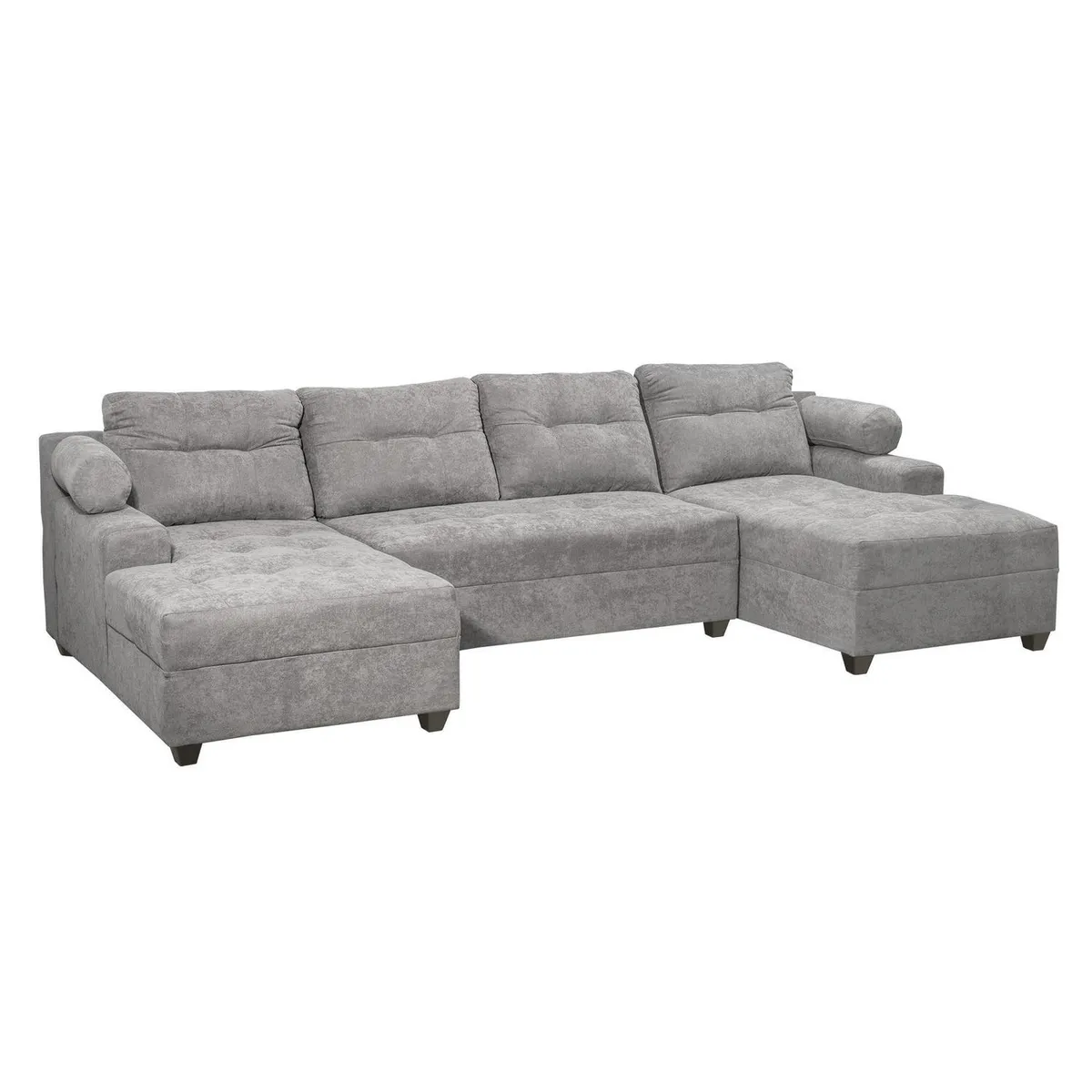 INTERMUEBLES - Sofá Seccional 4 cuerpos Le mans 320x90x159 cm Gris oscuro