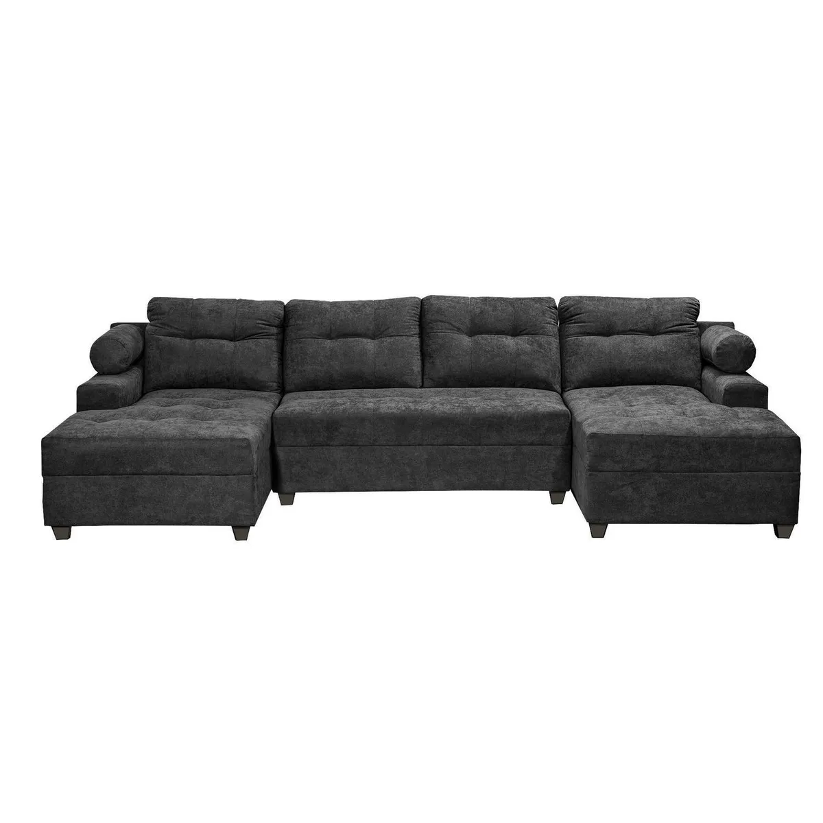 INTERMUEBLES - Sofá Seccional 4 cuerpos Le mans 320x90x159 cm Negro