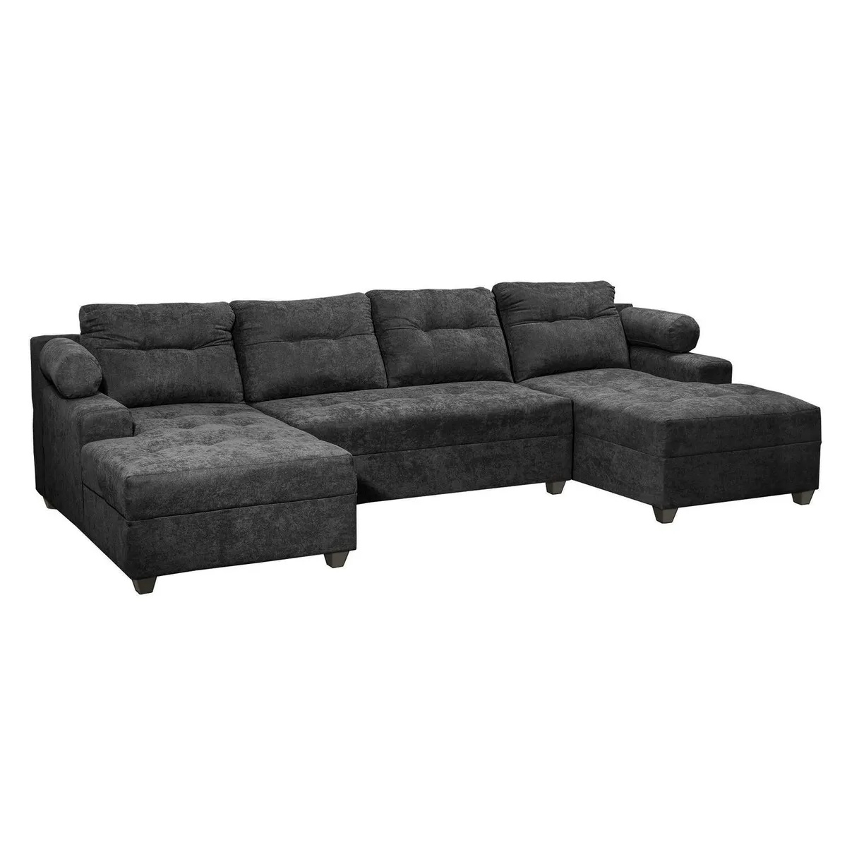 INTERMUEBLES - Sofá Seccional 4 cuerpos Le mans 320x90x159 cm Negro