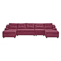 INNOVAMUEBLES - Sofá Seccional 5 cuerpos Le mans 391x90x159 cm Tela Burdeo