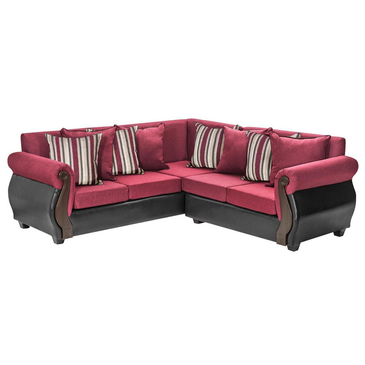 INTERMUEBLES - Sofá Seccional 5 cuerpos New Bugambilia 216x86x217 cm Burdeo