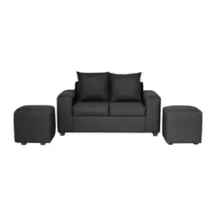 INNOVAMUEBLES - Living 4 cuerpos Kahlo 167x86x80 cm Negro