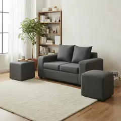 INTERMUEBLES - Living 4 cuerpos Kahlo 167x86x80 cm Negro