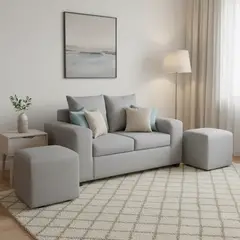 INTERMUEBLES - Living 2 cuerpos Kahlo 167x86x80 cm Gris Claro