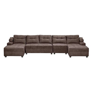 Seccional Le Mans doble Chaise XL tela chocolate YF