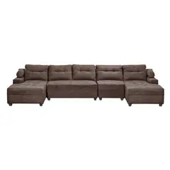INNOVAMUEBLES - Sofá Seccional 5 cuerpos Le mans 391x90x159 cm Tela Chocolate