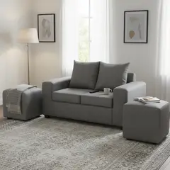 INTERMUEBLES - Living 4 cuerpos Kahlo 167x86x80 cm Gris