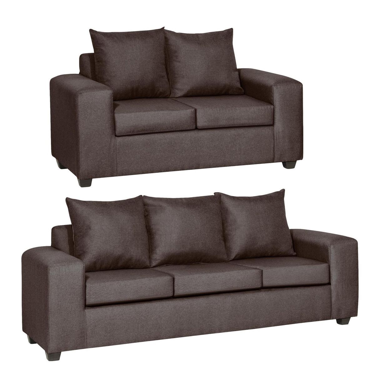 INTERMUEBLES - Living 3 cuerpos Kahlo 225x86x80 cm Chocolate