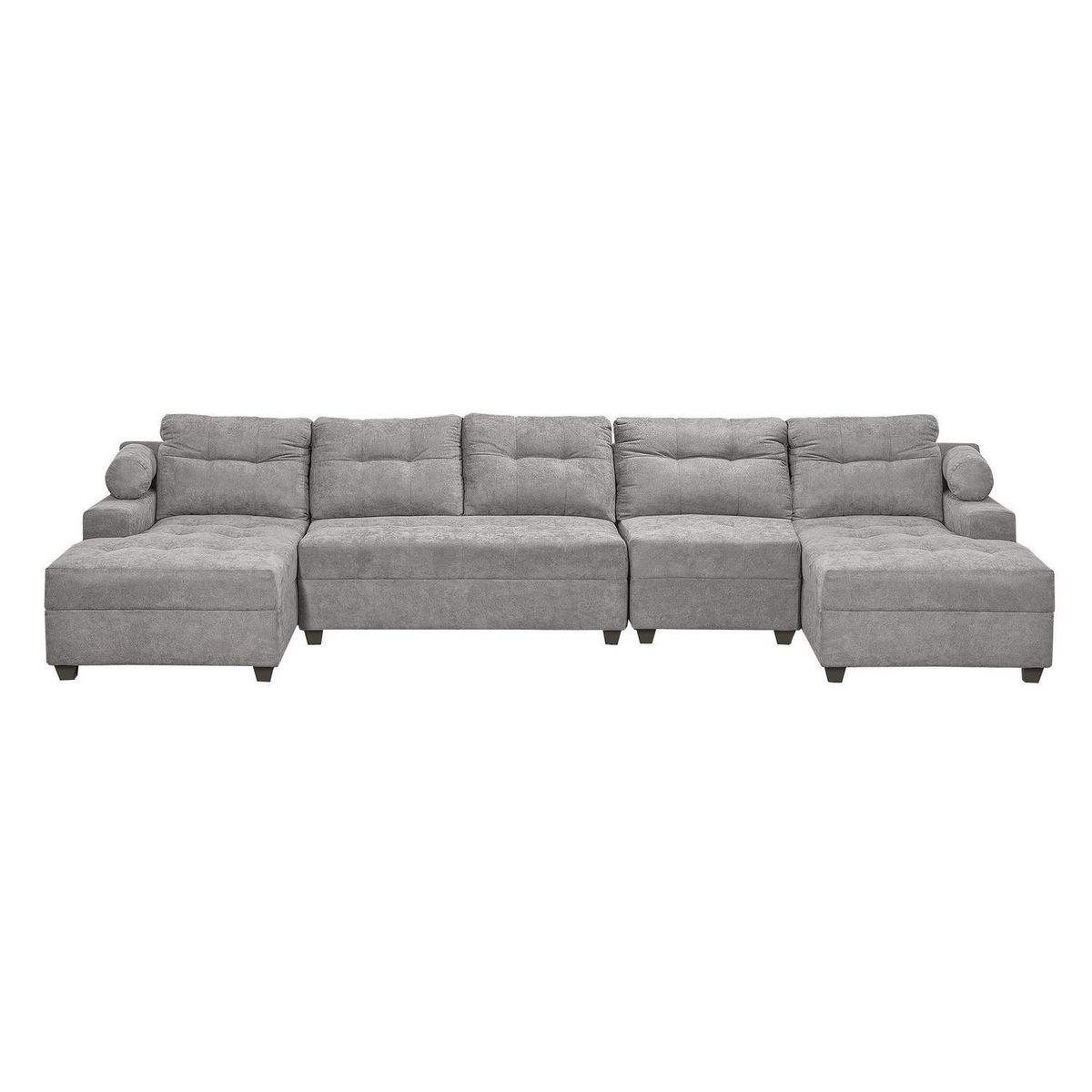 INTERMUEBLES - Sofá Seccional 5 cuerpos Le mans 391x90x159 cm Gris Oscuro