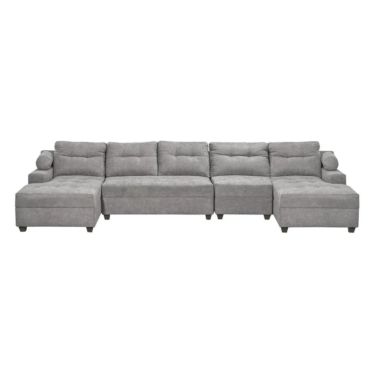 INTERMUEBLES - Sofá Seccional 5 cuerpos Le mans 391x90x159 cm Gris Oscuro