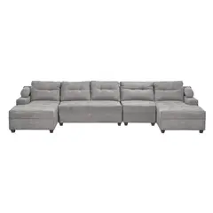 INNOVAMUEBLES - Sofá Seccional 5 cuerpos Le mans 391x90x159 cm Gris Oscuro