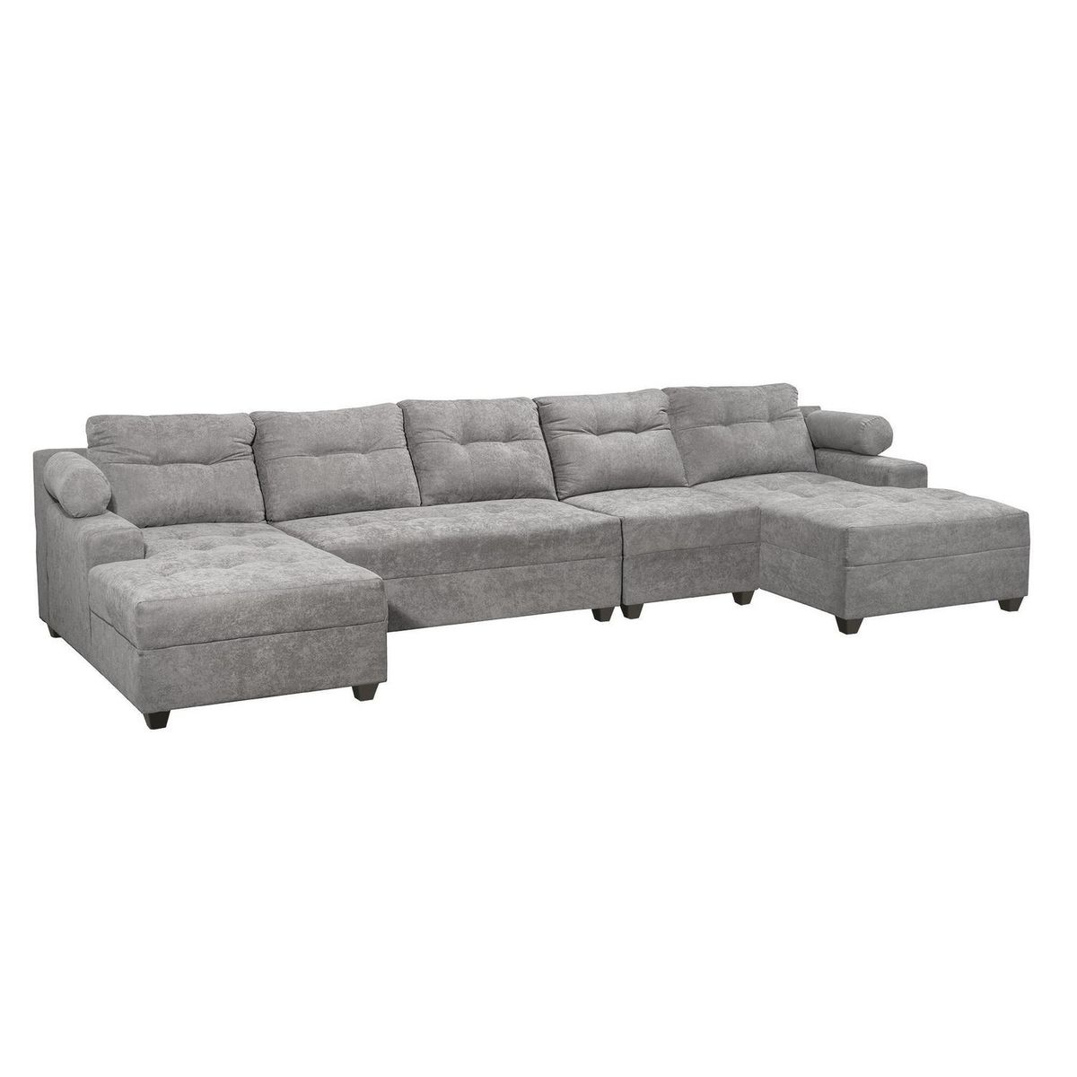 INTERMUEBLES - Sofá Seccional 5 cuerpos Le mans 391x90x159 cm Gris Oscuro