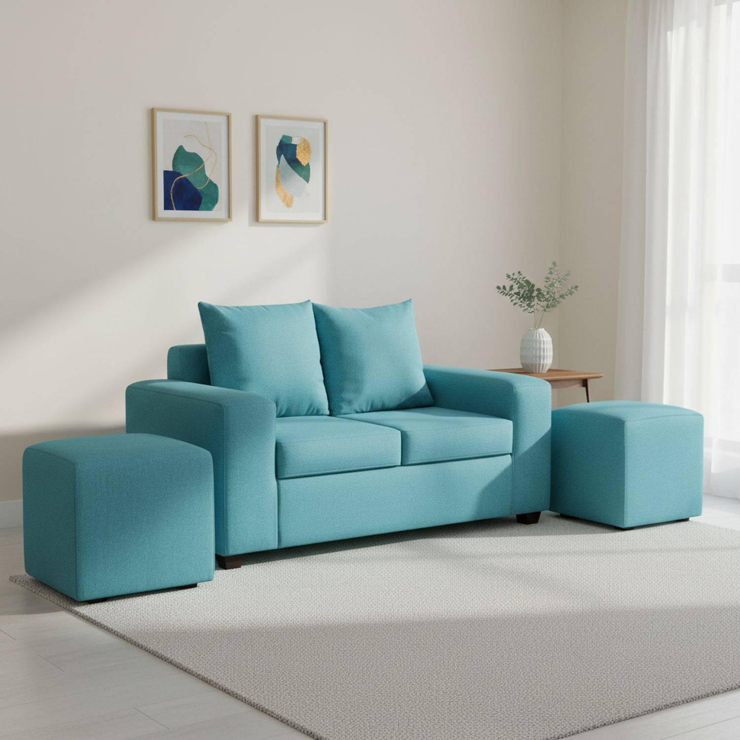 INTERMUEBLES Living 4 cuerpos Kahlo 167x86x80 cm Azul | Falabella