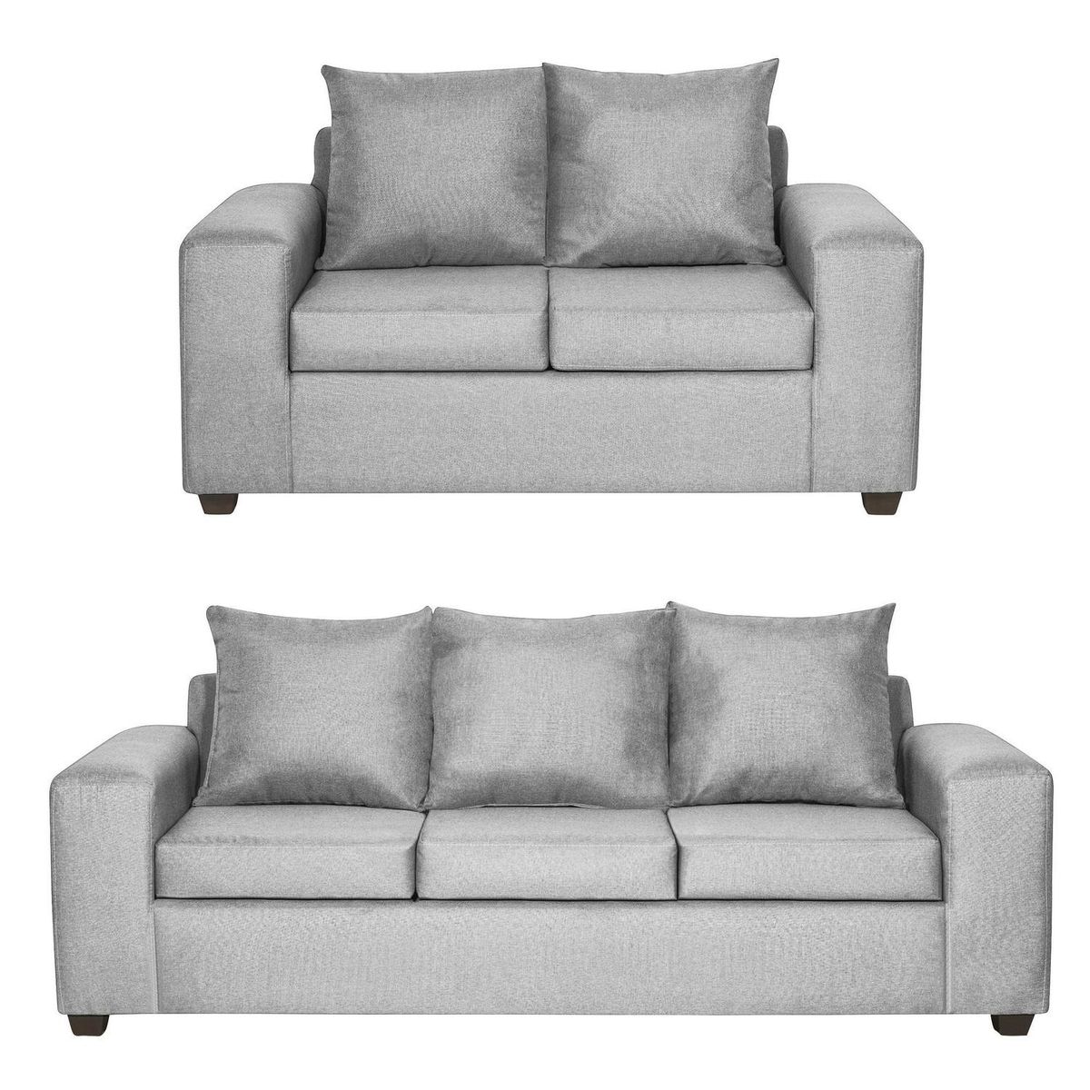 INTERMUEBLES - Living 3 cuerpos Kahlo 225x86x80 cm Gris Claro