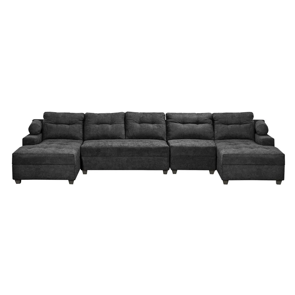 INTERMUEBLES - Sofá Seccional 5 cuerpos Le mans 391x90x159 cm Tela Negro