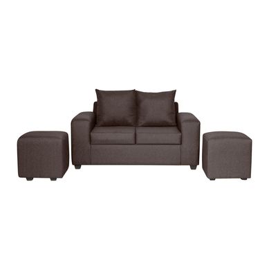 Living Kahlo 2 cuerpos + 2 pouf yela Chocolate