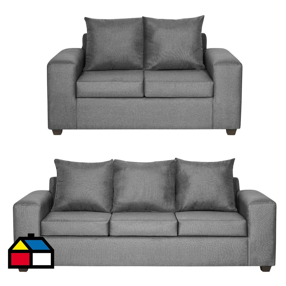 INTERMUEBLES - Living 5 cuerpos Kahlo 225x86x80 cm Gris Oscuro
