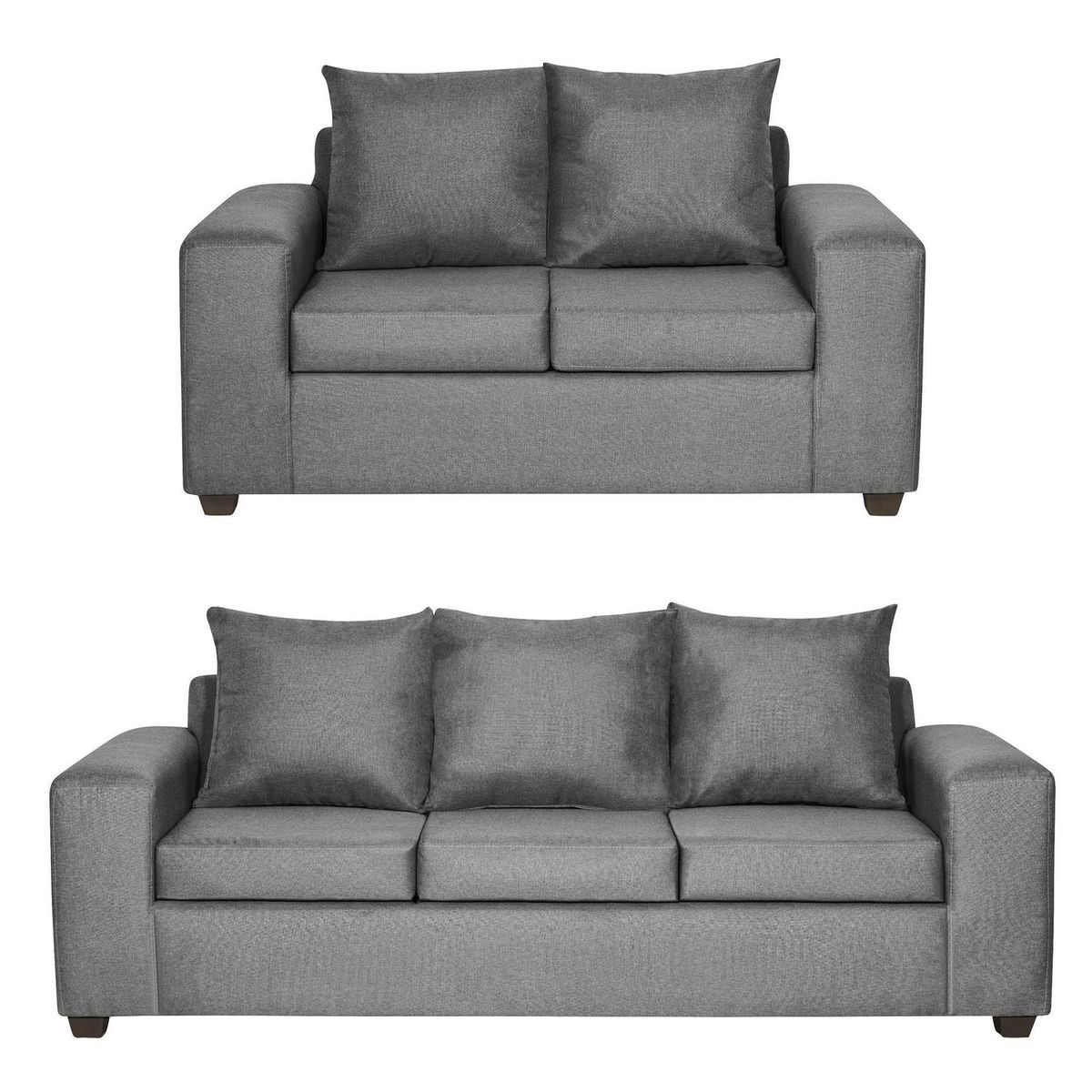 INTERMUEBLES - Living 5 cuerpos Kahlo 225x86x80 cm Gris Oscuro