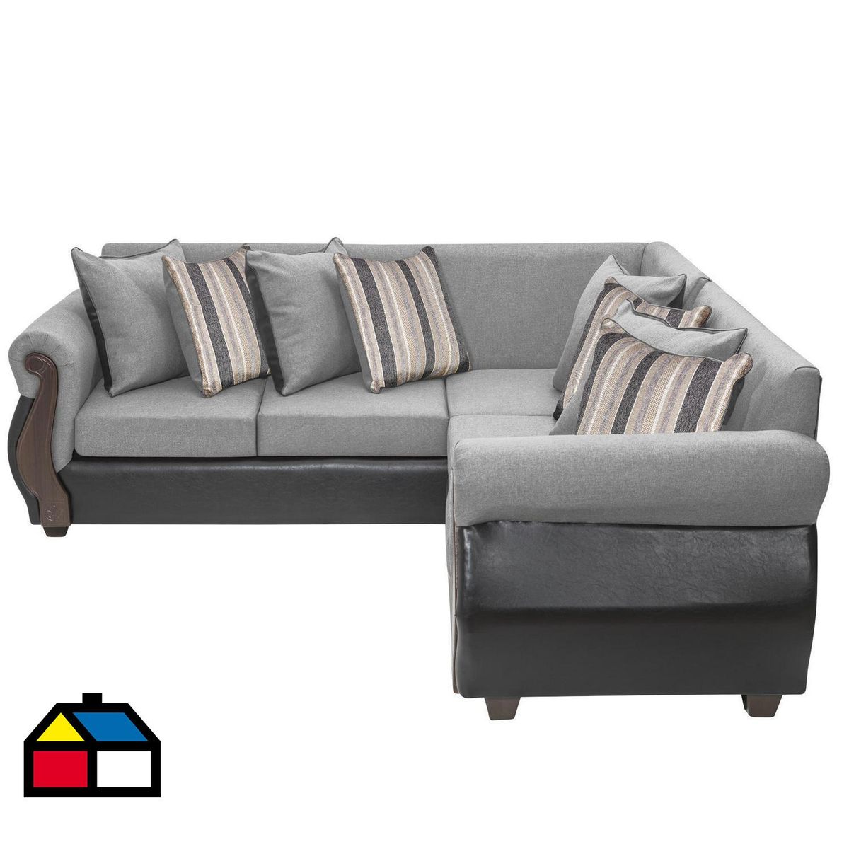 INTERMUEBLES - Sofá Seccional 5 cuerpos New Bugambilia 216x86x217 cm Gris Claro