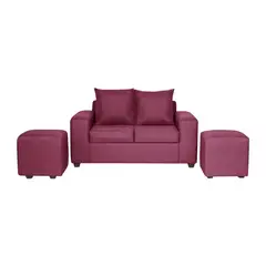 INNOVAMUEBLES - Living 4 cuerpos Kahlo 167x86x80 cm Burdeo