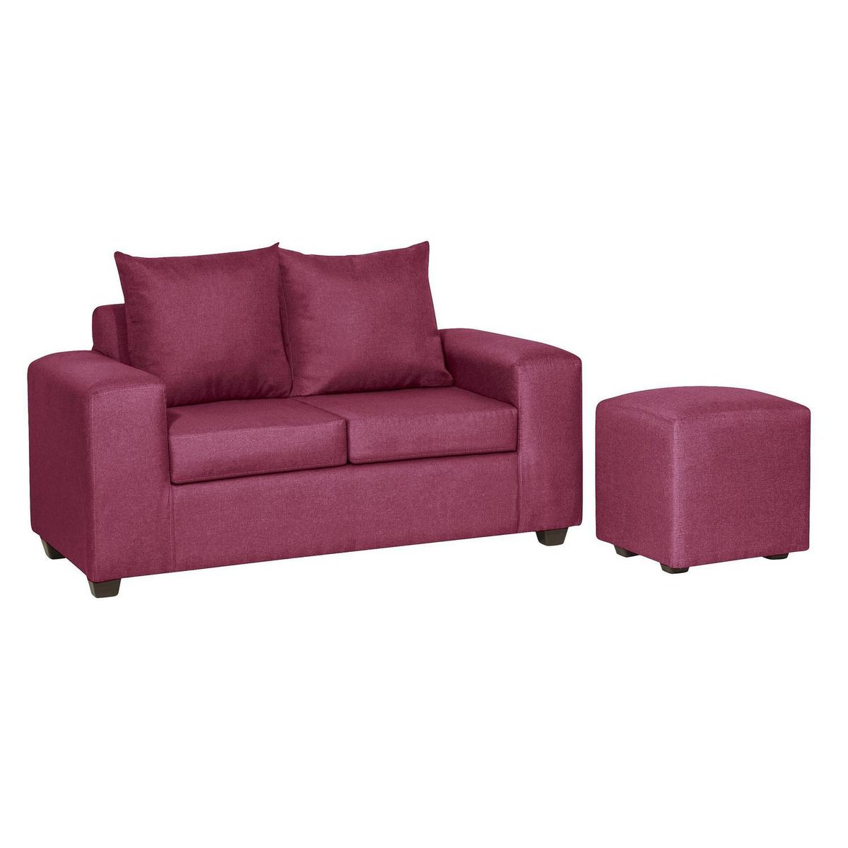 INTERMUEBLES - Living 4 cuerpos Kahlo 167x86x80 cm Burdeo