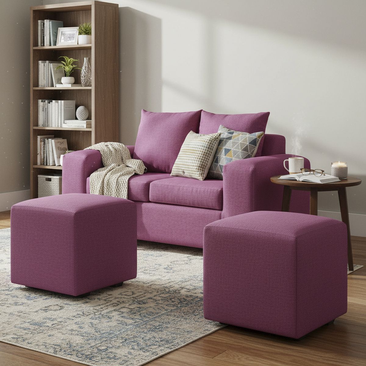 INTERMUEBLES - Living 4 cuerpos Kahlo 167x86x80 cm Rojo