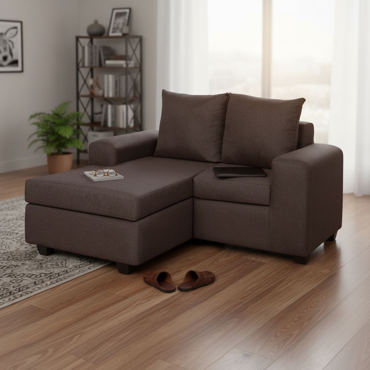 INTERMUEBLES - Sofá Modular 3 cuerpos Kahlo 167x86x142 cm Café