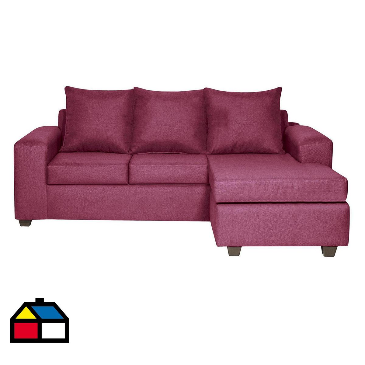 INTERMUEBLES - Sofá Modular 4 cuerpos Kahlo 225x86x142 cm Burdeo