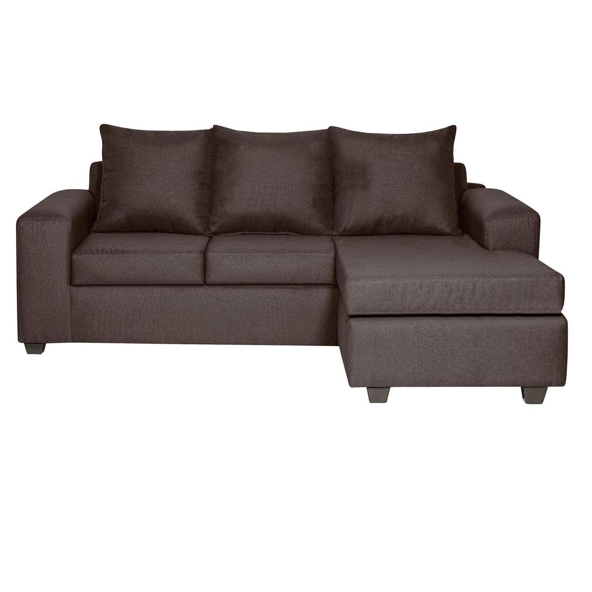 INTERMUEBLES - Sofá Modular 4 cuerpos Kahlo 225x86x142 cm Chocolate