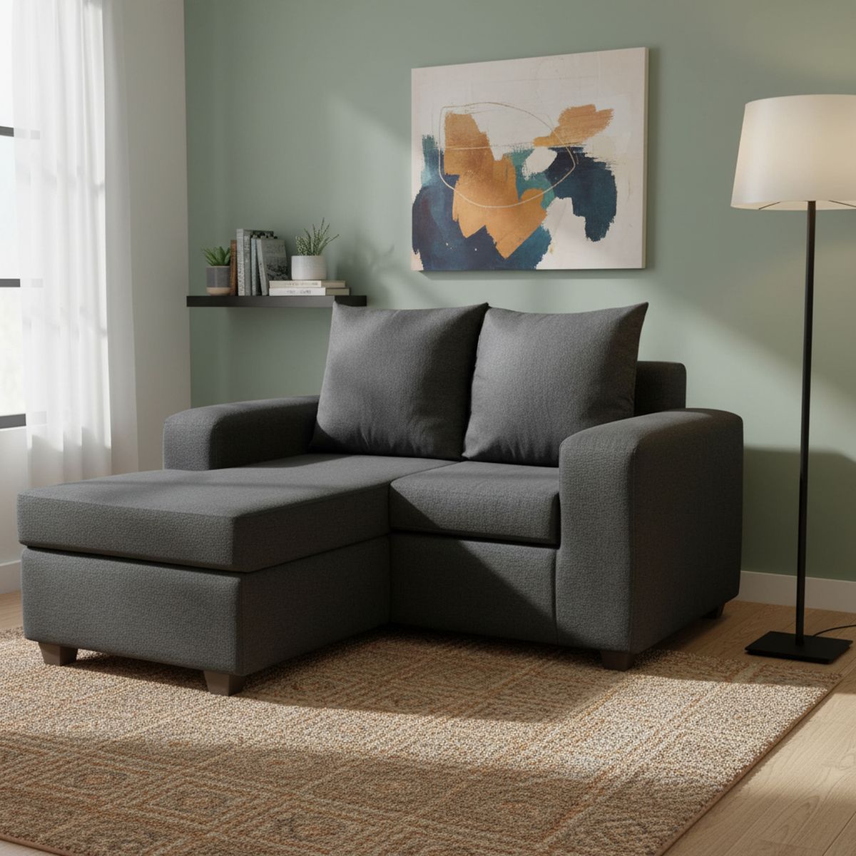 INTERMUEBLES - Sofá Modular 3 cuerpos Kahlo 167x86x142 cm Negro