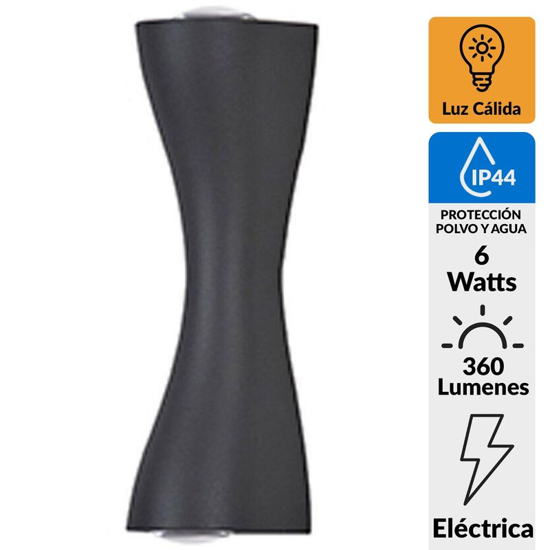HB LEDS - Apliqué Exterior Led 6 W IP44 360 lm Luz Cálida