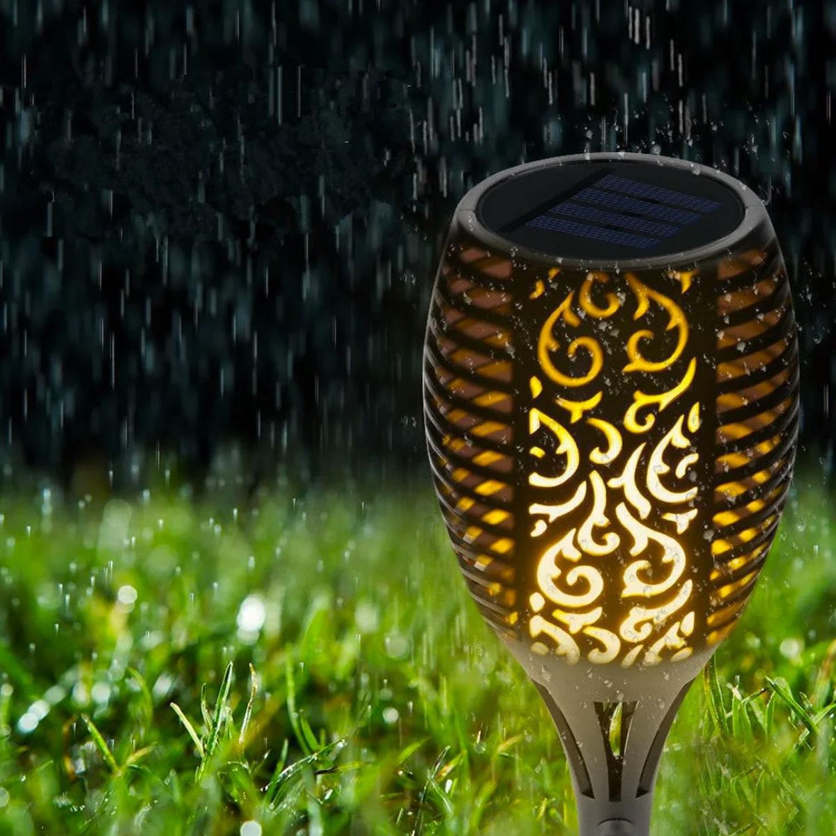 HB LEDS - Pack 3 Antorcha LED Efecto Llama con Carga Solar